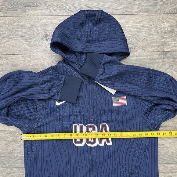 Nike ADV USA Basketball Game Jacket Size Large Mens Dri Fit Obsidian Blue White - Picture 5 of 15
